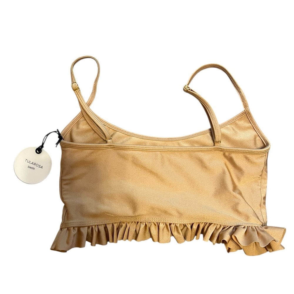 Tularosa Revolve Bali Ruffle Bikini Swim Top in Gold - Picture 3 of 7